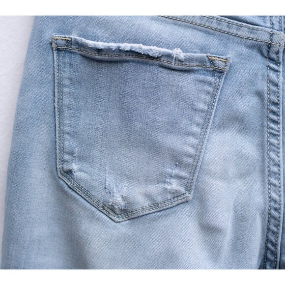 KanCan Jeans Womens 26 Blue Skinny Mid Rise Ripped Stretch Light Wash Denim - Picture 10 of 12